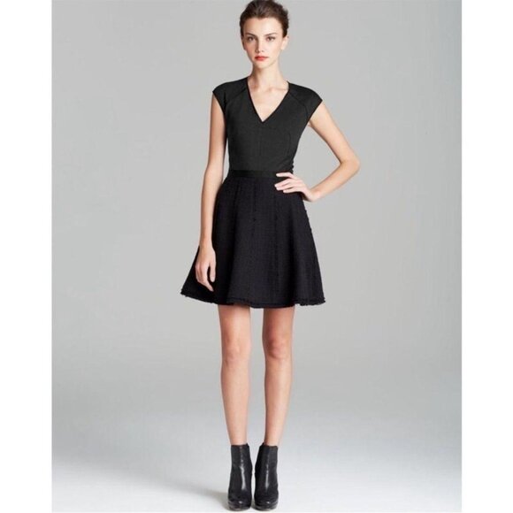 Rebecca Taylor Black Tweed A-Line Dress - Picture 10 of 10